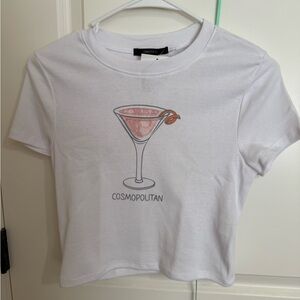Forever 21 White Graphic Cocktail Tee